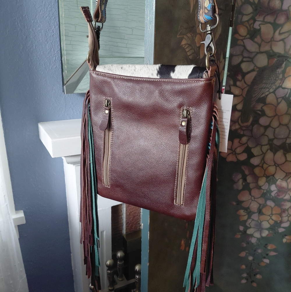 NWT Myra Conceal And Carry Bag Hand Embossed, Handmade, Genuine Leather - Picture 7 of 14